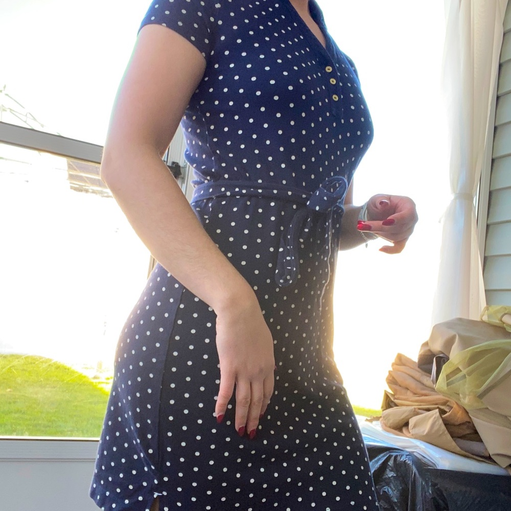 🌿Polka Dot Tommy Hilfiger Casual Day Dress with Belt Tie